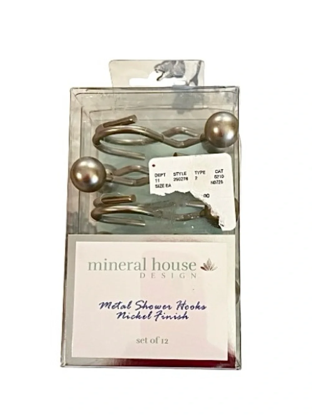 🆕- Set of 2-Pura Collection Embossed Shower Curtain/Liner & Set/12 Shower Hooks